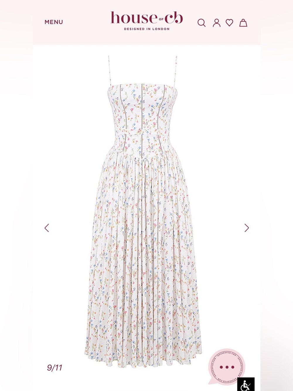 House of CB YSABELLA White Posy Print Cotton Maxi Sundress L+ plus cup $299 - Picture 8 of 9
